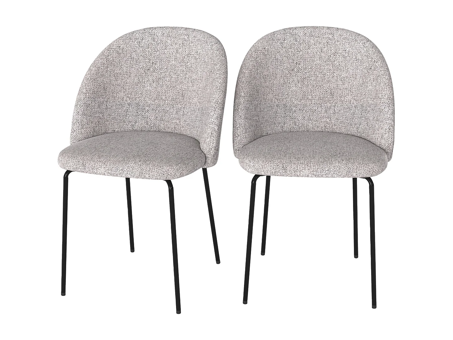 Set di 2 sedie in tessuto grigio chiaro mélange - Karl