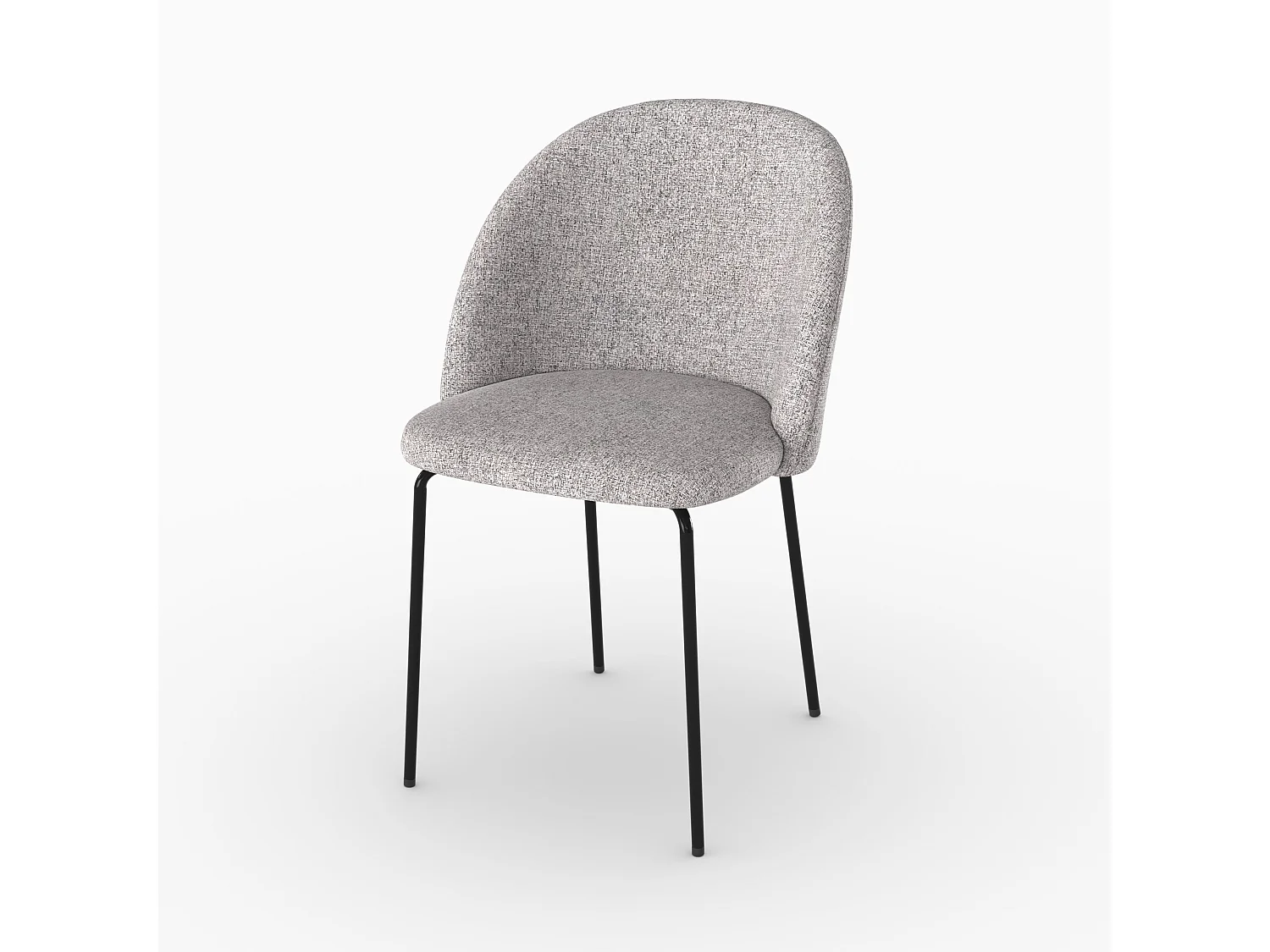 Set di 2 sedie in tessuto grigio chiaro mélange - Karl