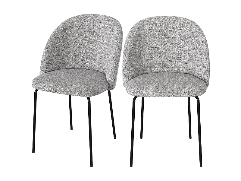Set de 2 sillas en tejido gris claro moteado - Karl