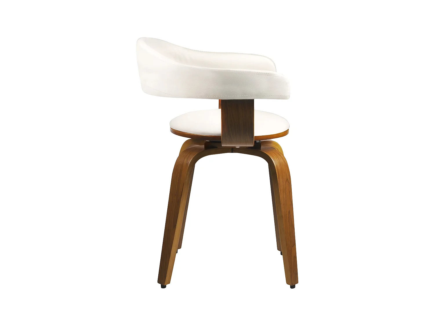 Silla con reposabrazos de cuero artificial blanco - Harold