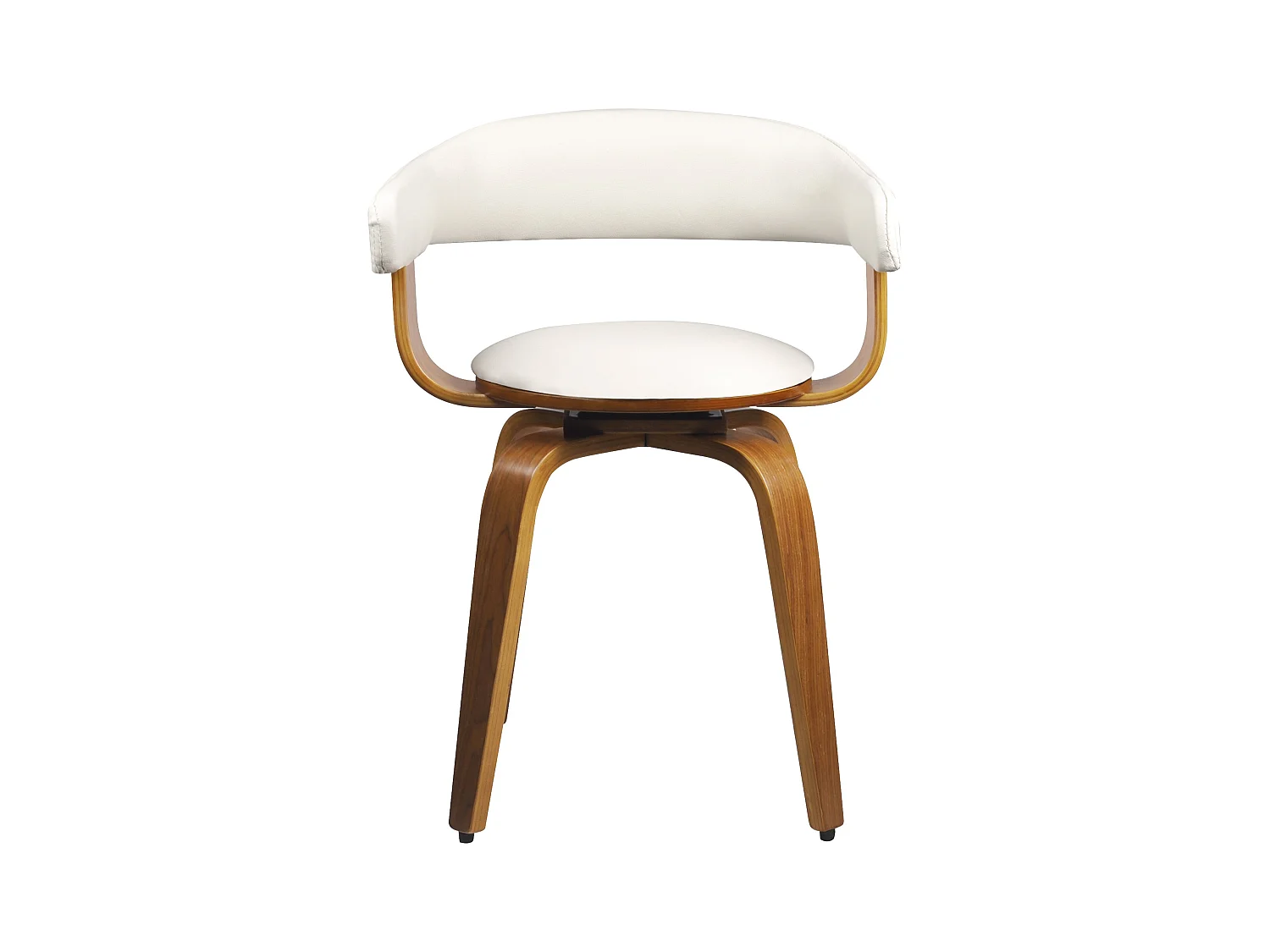 Silla con reposabrazos de cuero artificial blanco - Harold