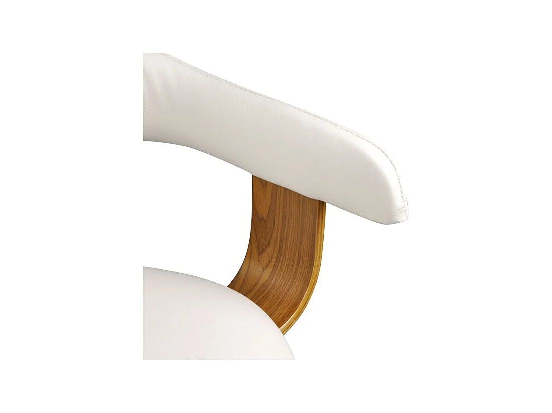 Silla con reposabrazos de cuero artificial blanco - Harold