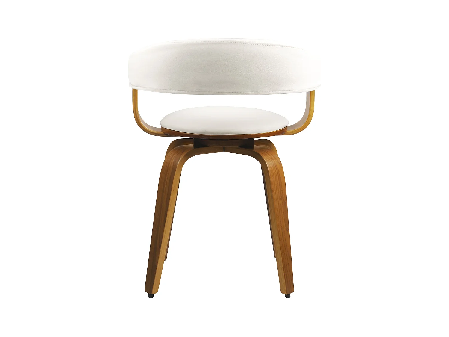 Silla con reposabrazos de cuero artificial blanco - Harold