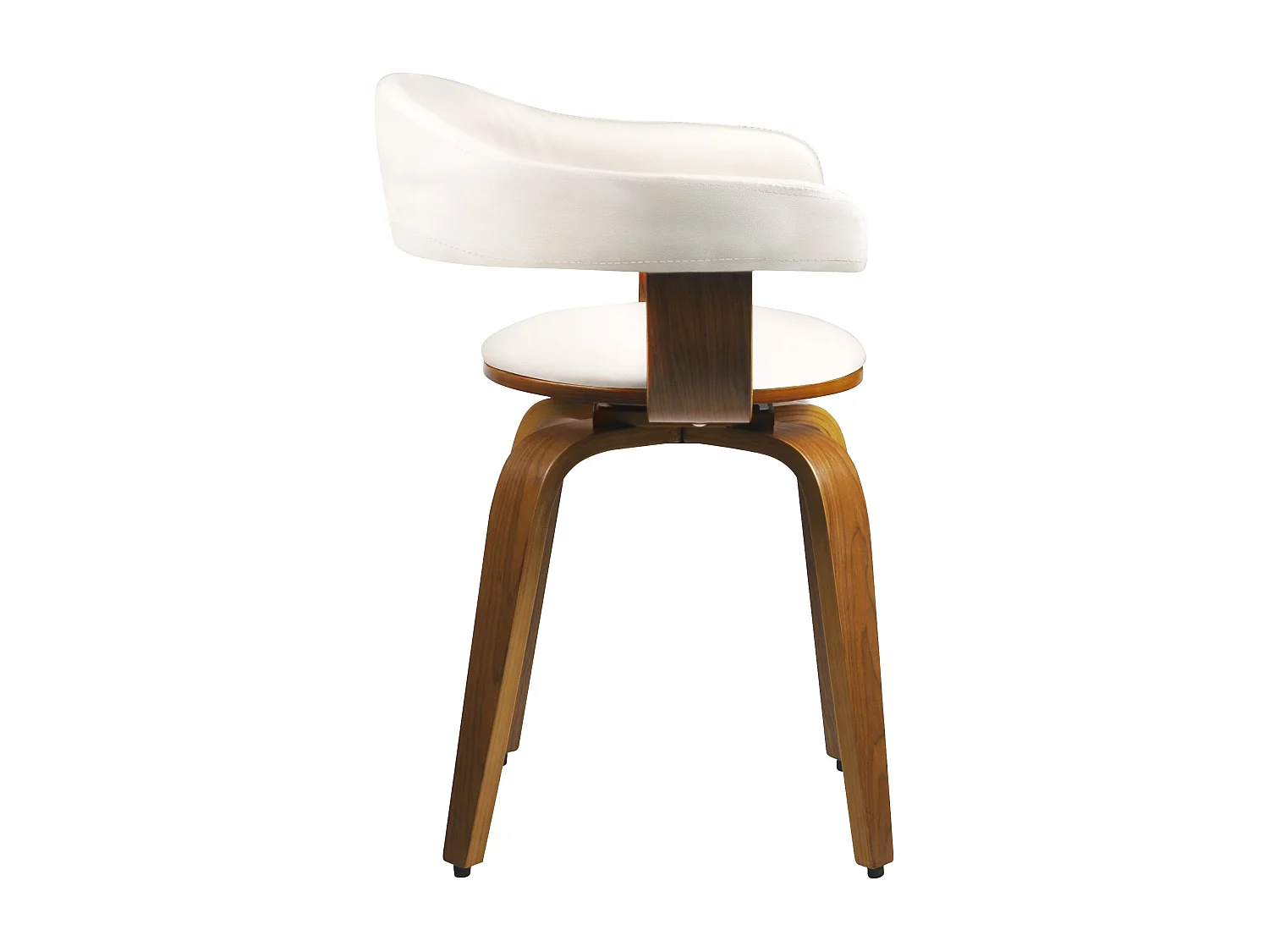 Chaise avec accoudoirs en cuir synthétique blanc - Harold