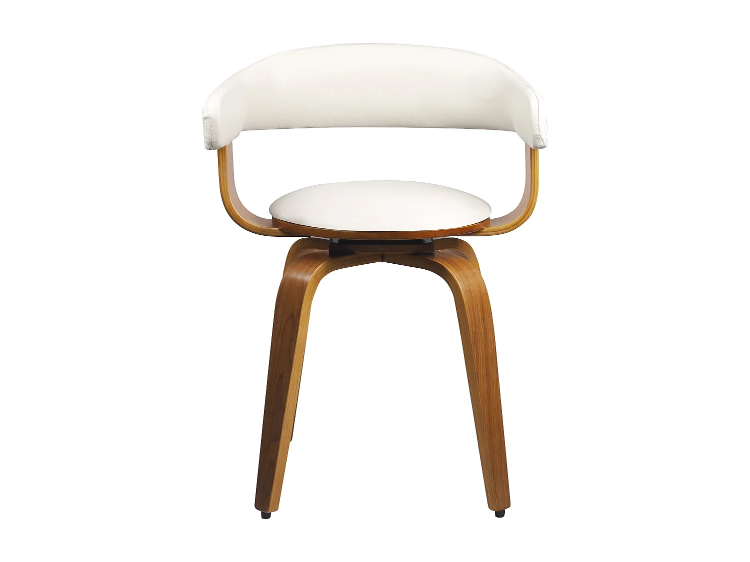 Chaise avec accoudoirs en cuir synthétique blanc - Harold