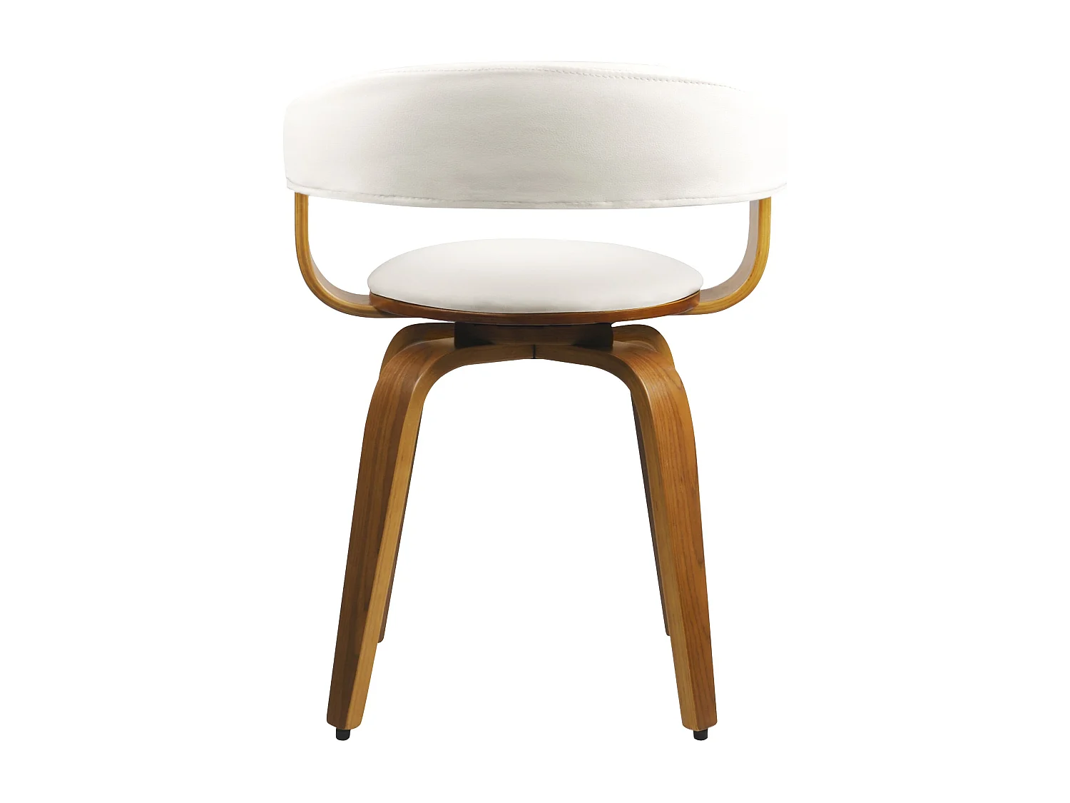 Chaise avec accoudoirs en cuir synthétique blanc - Harold