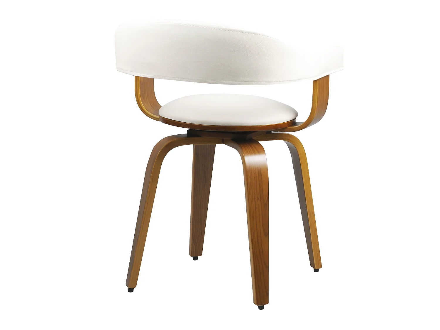 Chaise avec accoudoirs en cuir synthétique blanc - Harold