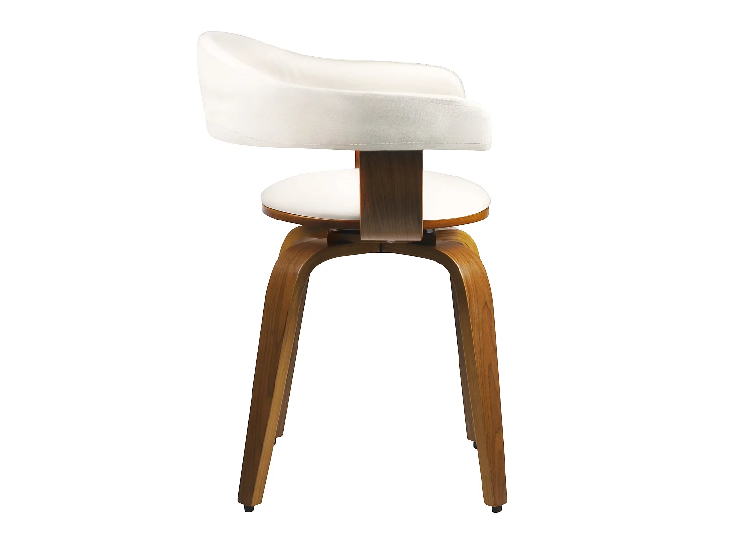 Chaise avec accoudoirs en cuir synthétique blanc - Harold