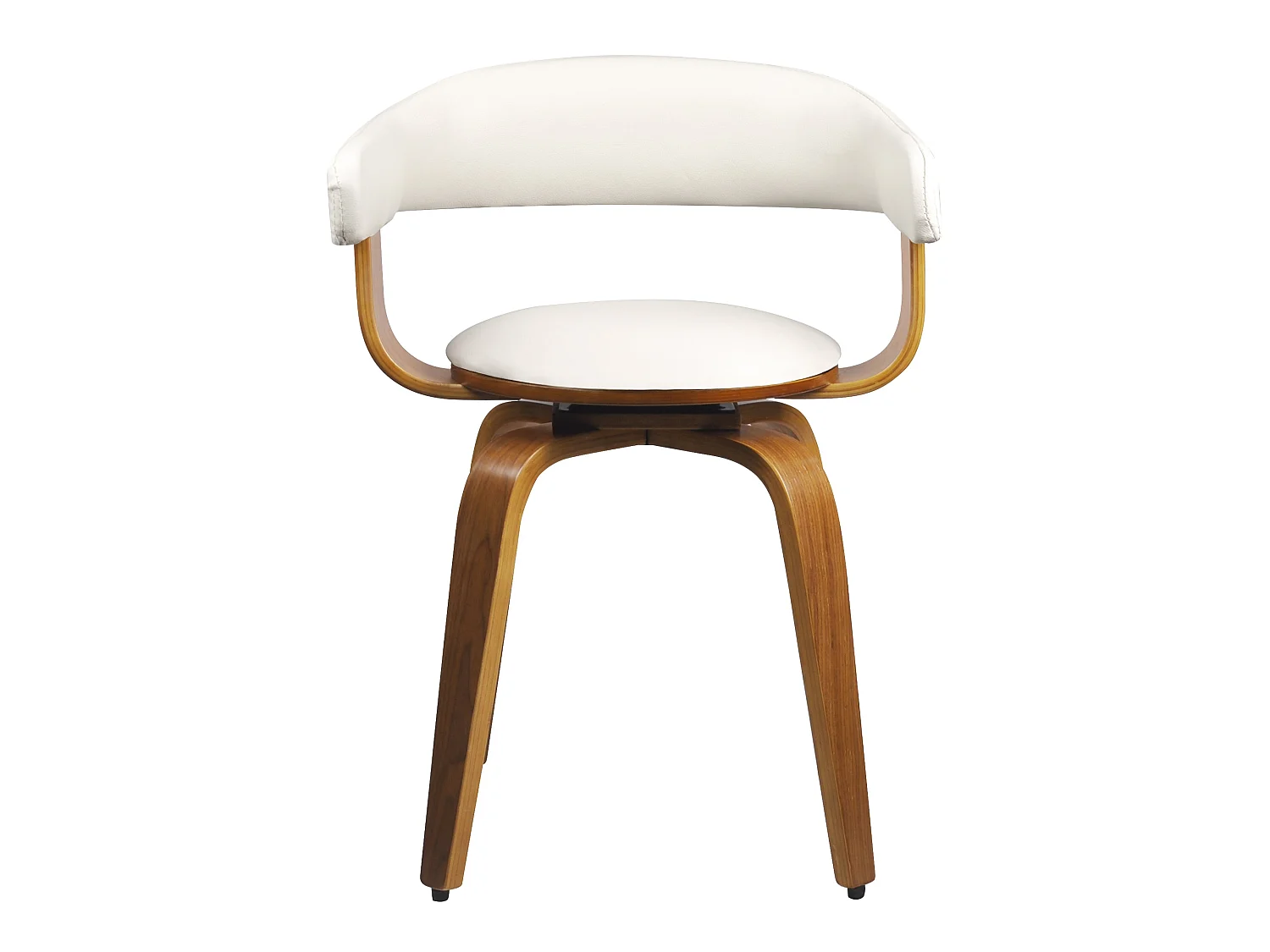 Chaise avec accoudoirs en cuir synthétique blanc - Harold