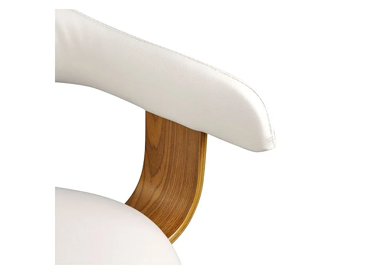 Chaise avec accoudoirs en cuir synthétique blanc - Harold