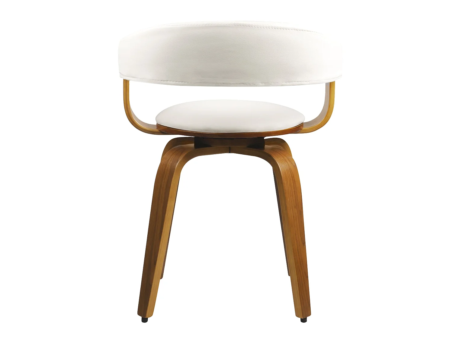 Chaise avec accoudoirs en cuir synthétique blanc - Harold