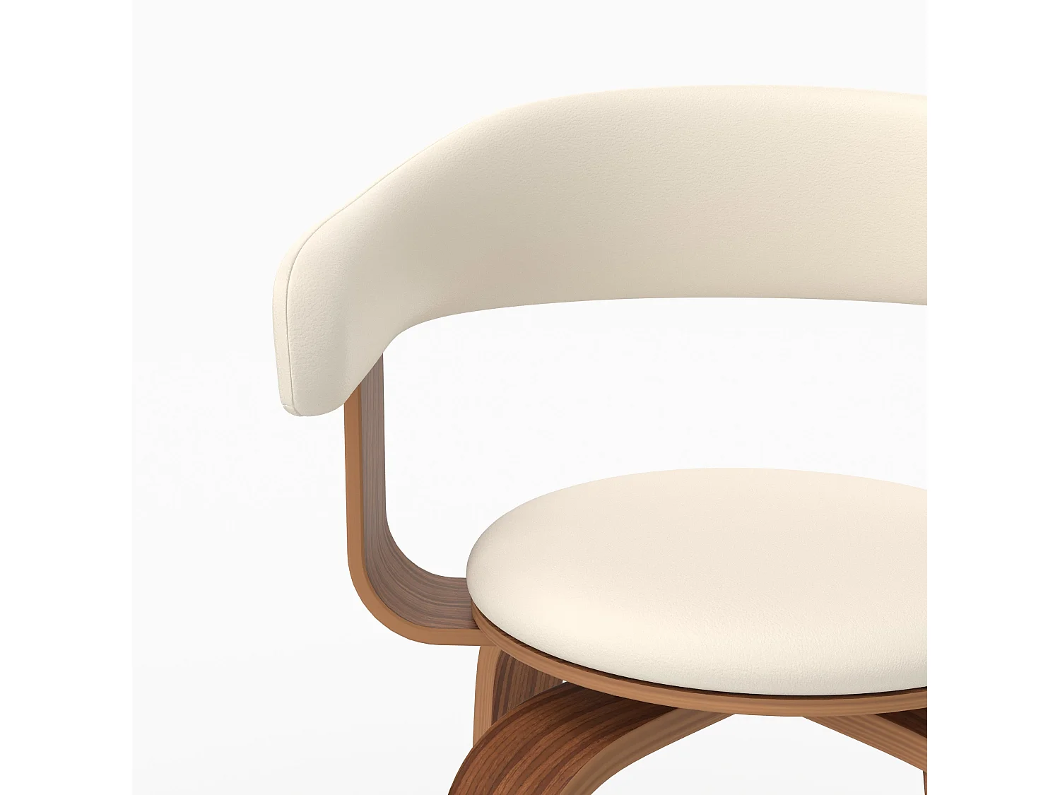 Chaise avec accoudoirs en cuir synthétique blanc - Harold