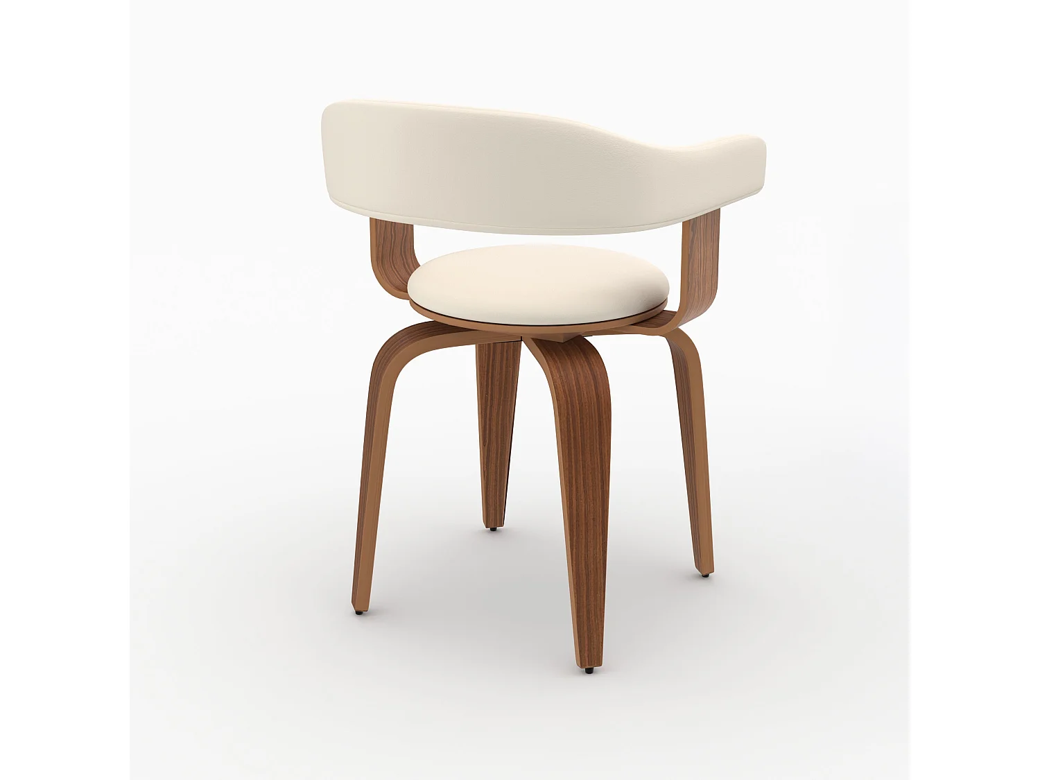 Chaise avec accoudoirs en cuir synthétique blanc - Harold