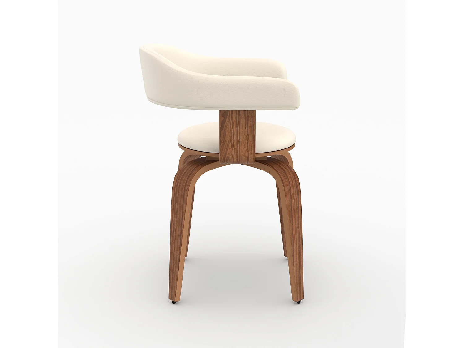 Chaise avec accoudoirs en cuir synthétique blanc - Harold