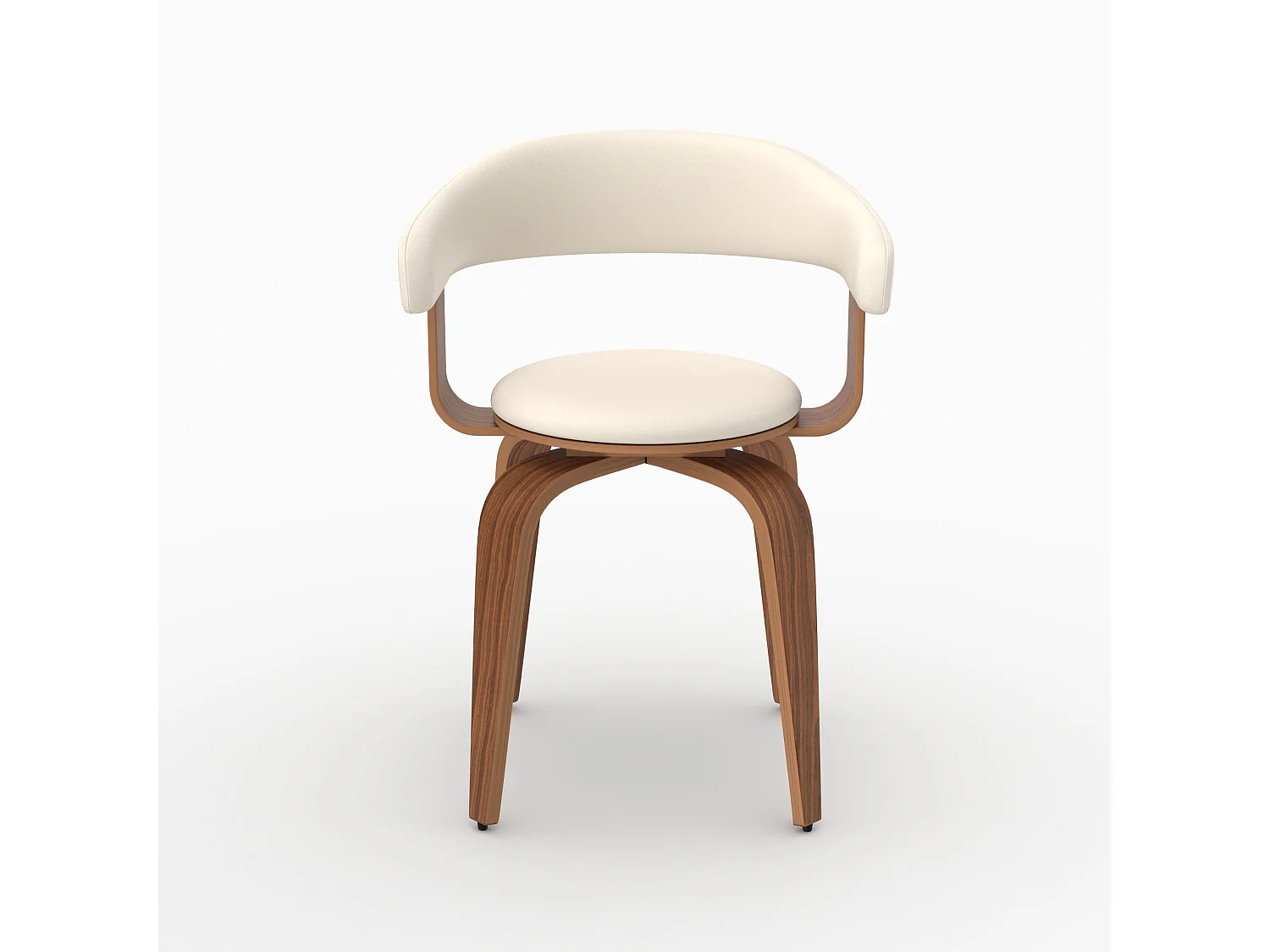 Chaise avec accoudoirs en cuir synthétique blanc - Harold