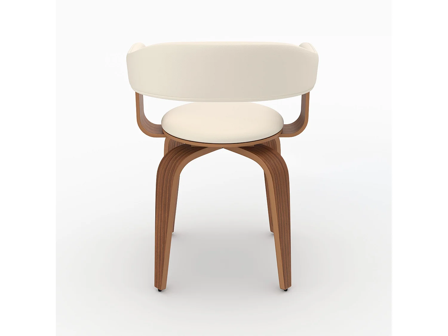 Chaise avec accoudoirs en cuir synthétique blanc - Harold