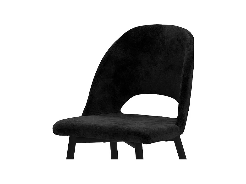 Lote de 2 sillas negras de terciopelo y metal, diseño de los años setenta revisitado