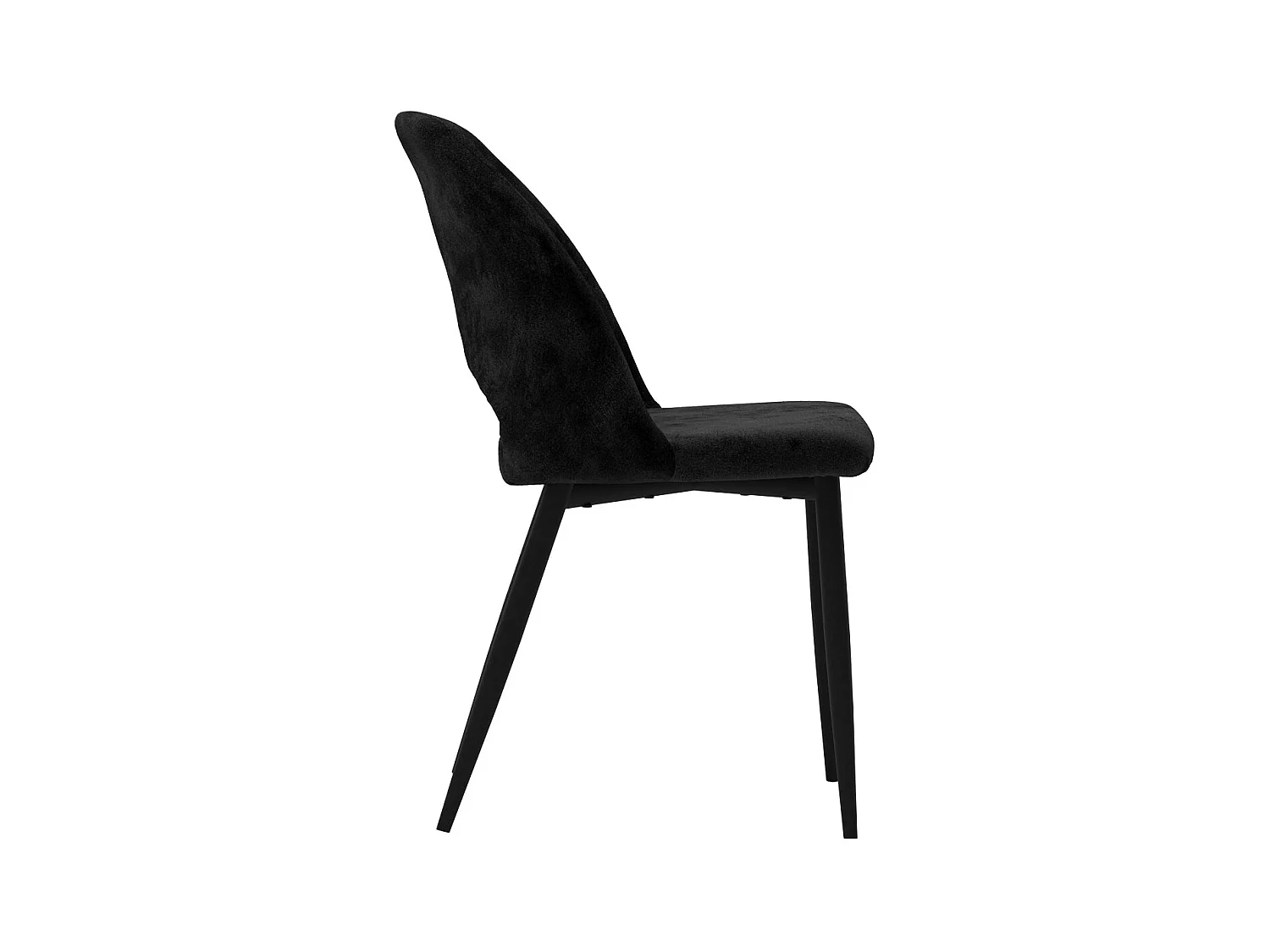 Lote de 2 sillas negras de terciopelo y metal, diseño de los años setenta revisitado