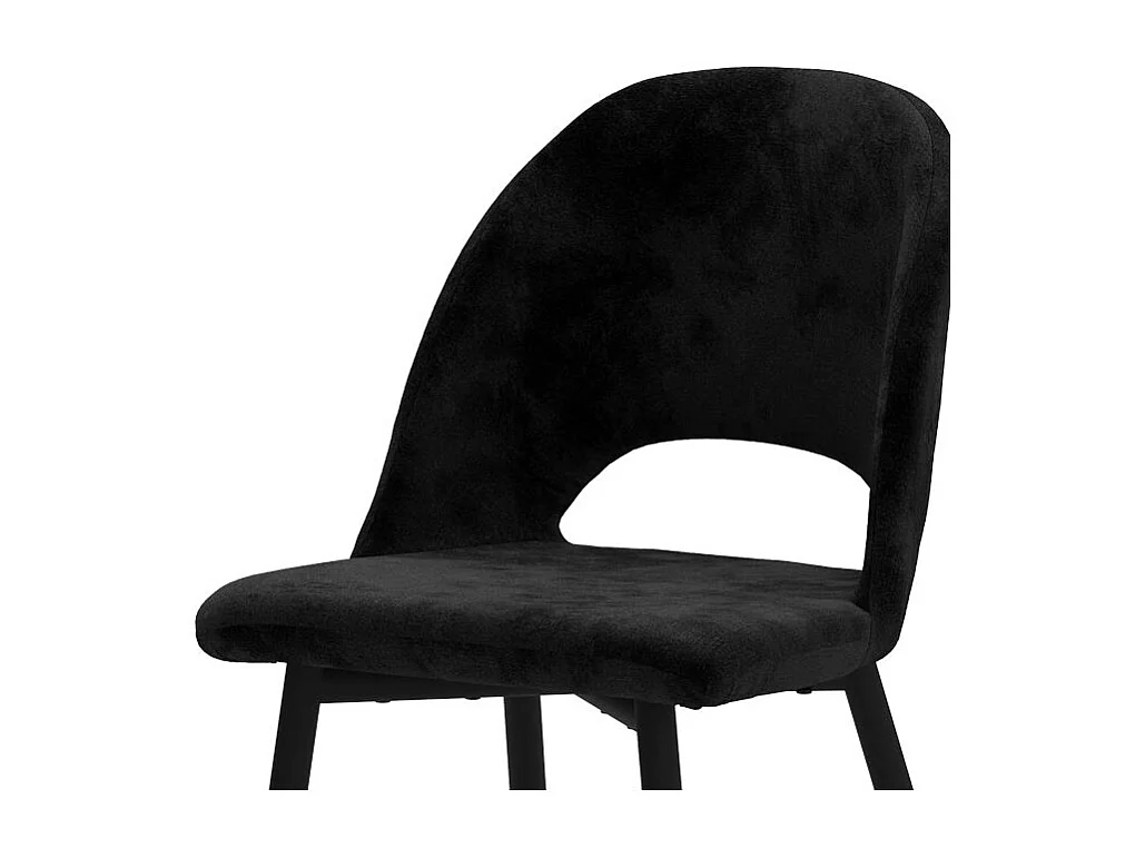 Lot de 2 chaises noires en velours et pieds en métal - Pénélope