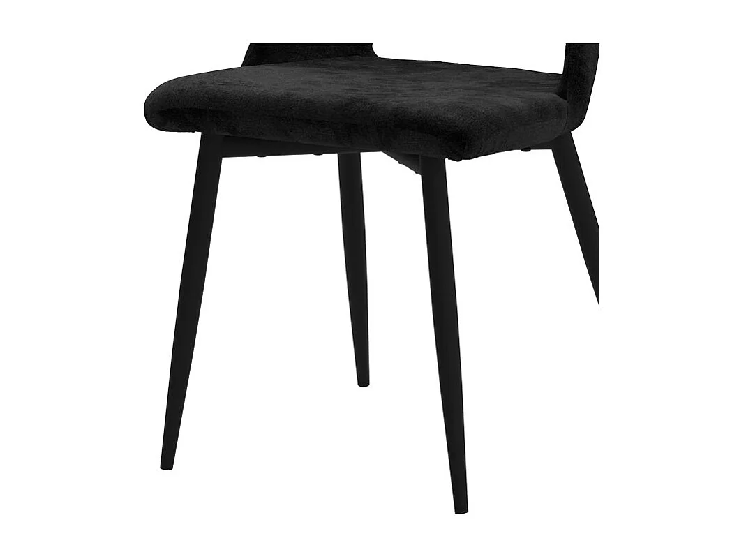 Lot de 2 chaises noires en velours et pieds en métal - Pénélope
