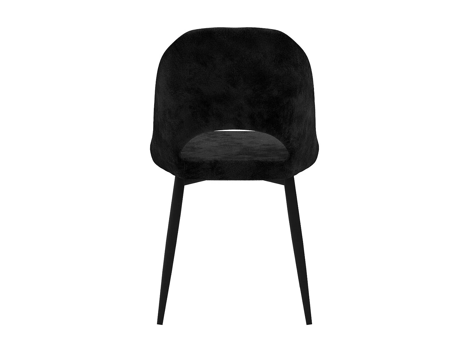 Lot de 2 chaises noires en velours et pieds en métal - Pénélope