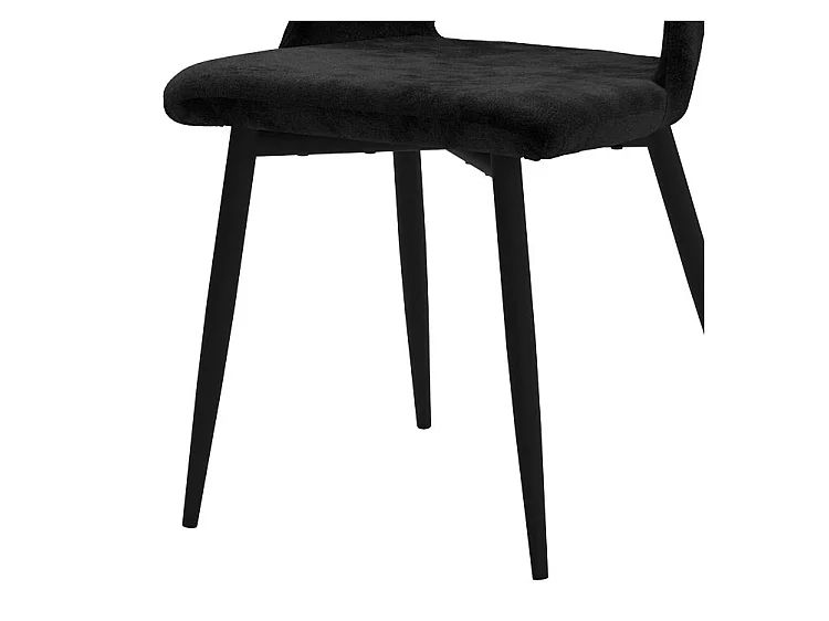Lot de 2 chaises noires en velours et pieds en métal - Pénélope