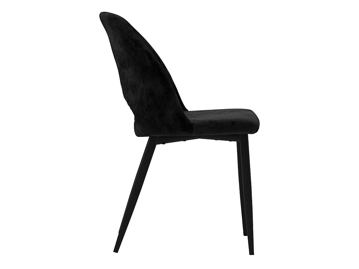 Lot de 2 chaises noires en velours et pieds en métal - Pénélope