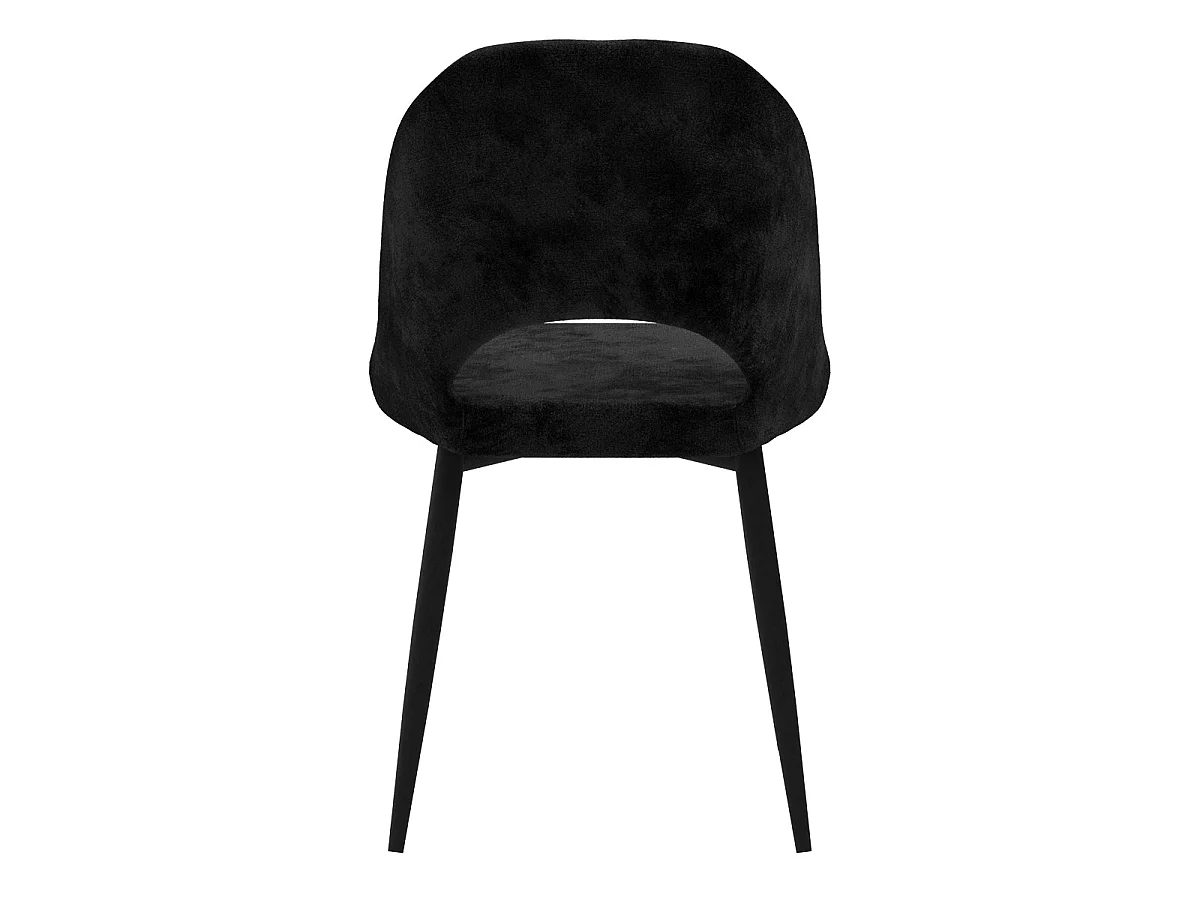 Lot de 2 chaises noires en velours et pieds en métal - Pénélope