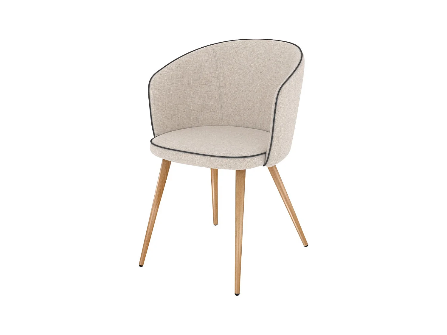 Set de 2 sillas de tela beige - Chiara