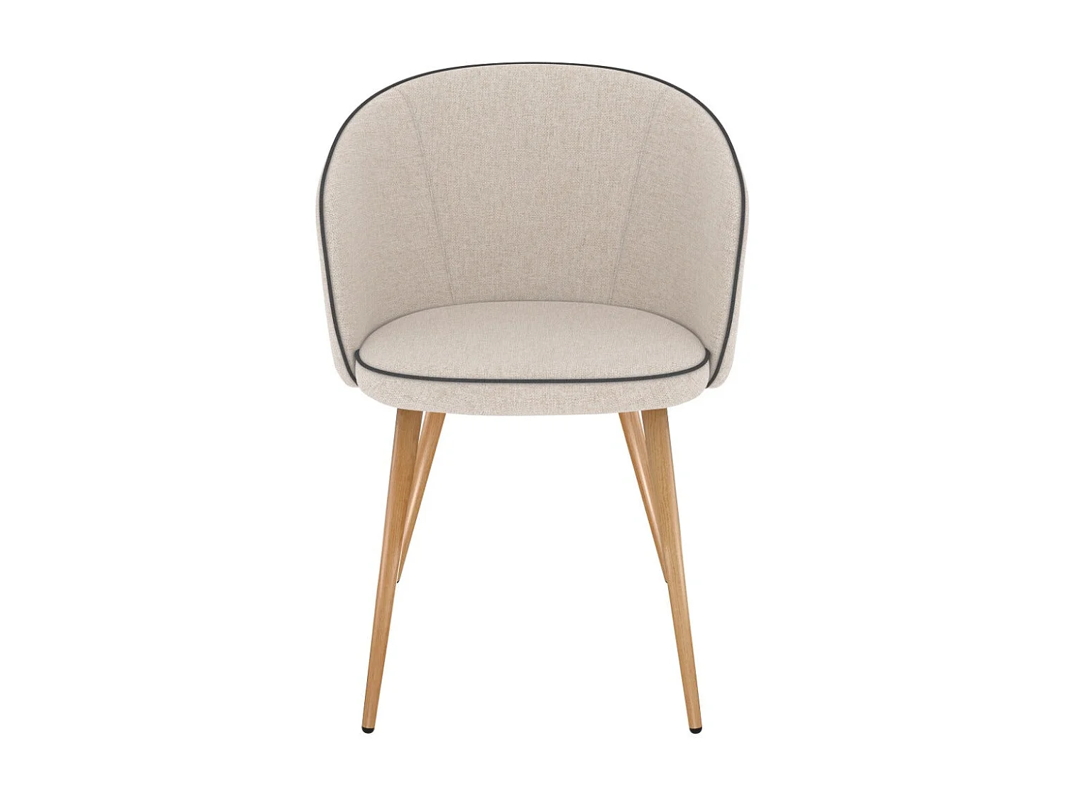 Lot de 2 chaises en tissu beige - Chiara