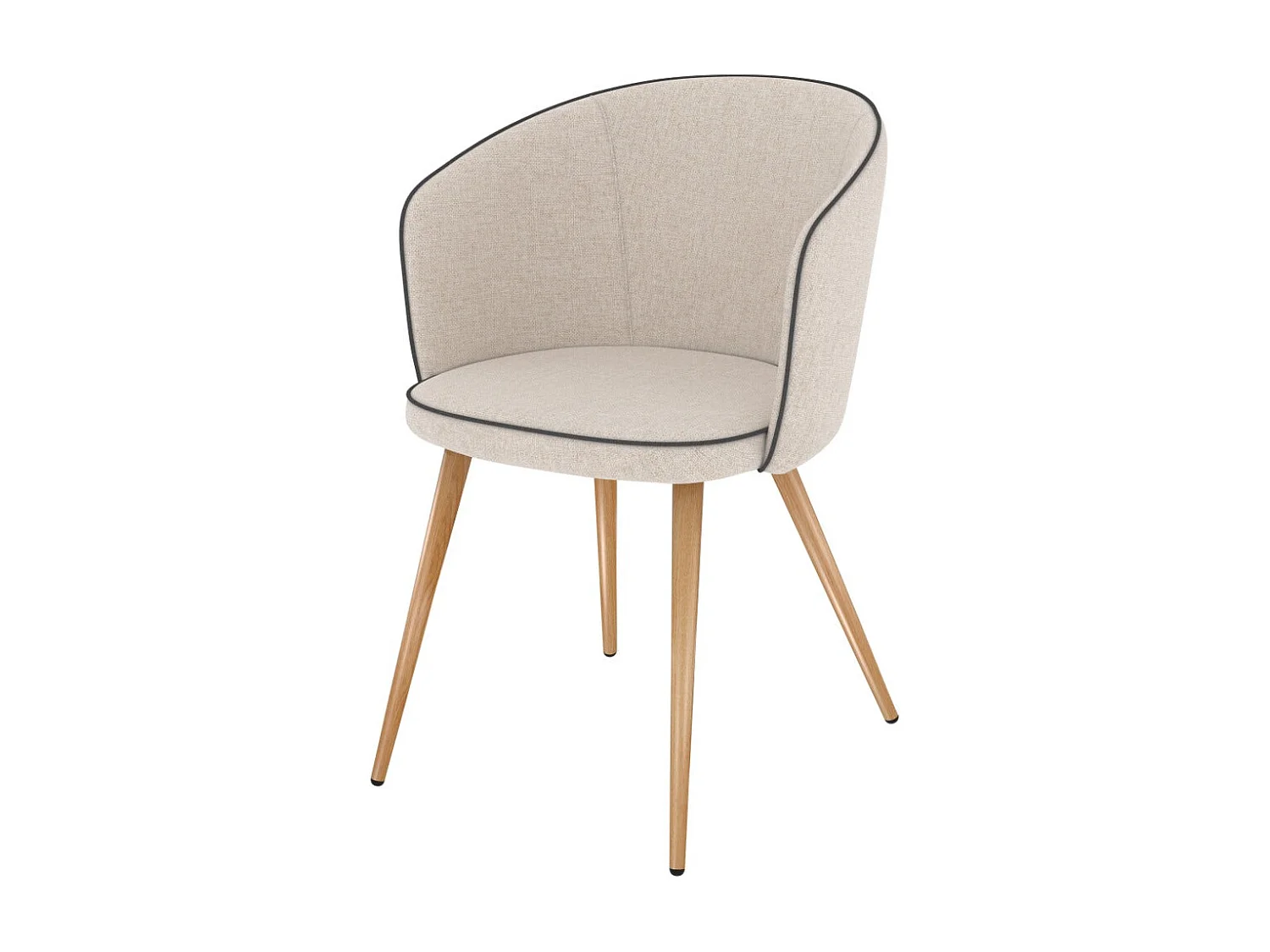 Lot de 2 chaises en tissu beige - Chiara