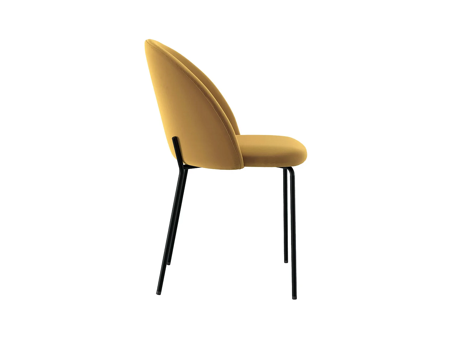 Lot de 2 chaises en velours jaune moutarde - Karl