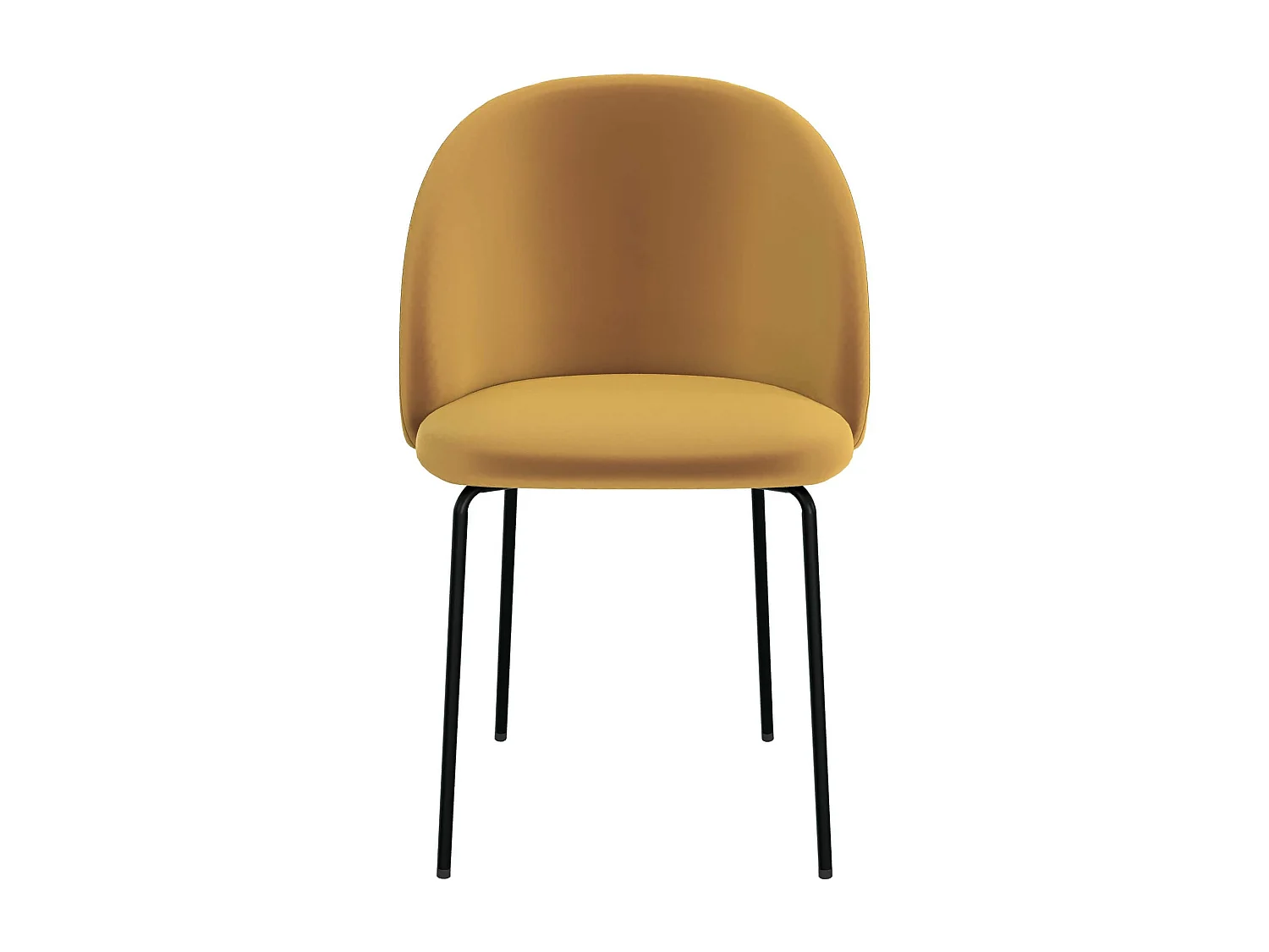 Lot de 2 chaises en velours jaune moutarde - Karl