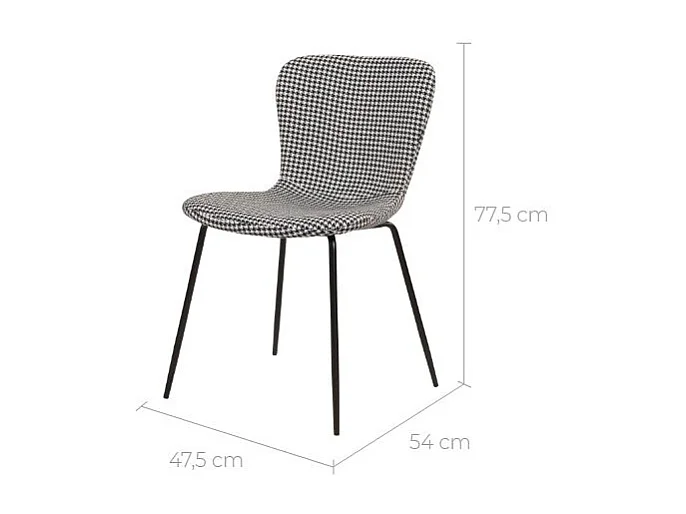 Set de 2 sillas de pata de gallo con patas de metal - Koko