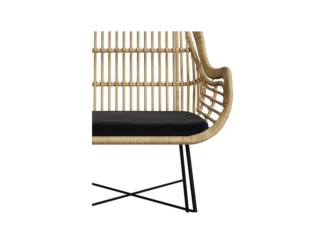 Silla de ratán natural con patas de metal - Chiloe