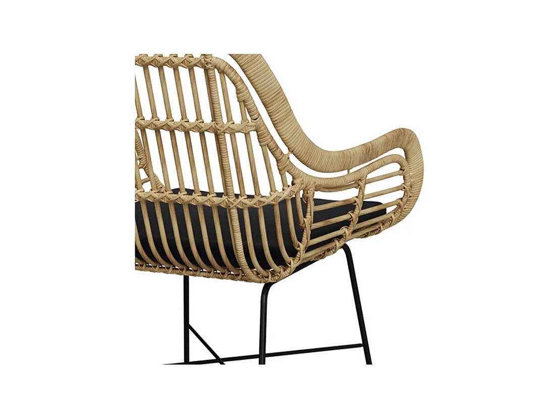 Silla de ratán natural con patas de metal - Chiloe