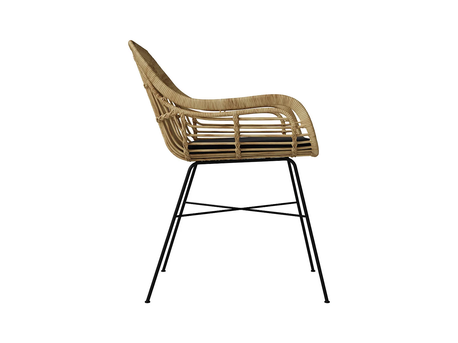 Silla de ratán natural con patas de metal - Chiloe