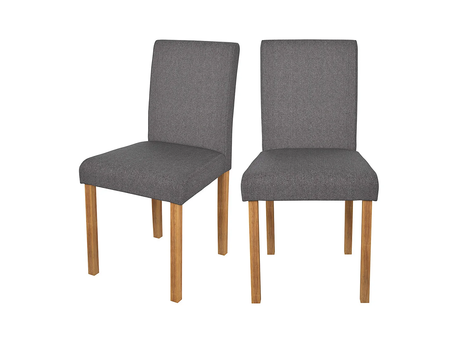 Set di 2 sedie in tessuto grigio scuro con gambe in legno di gomma - Havane