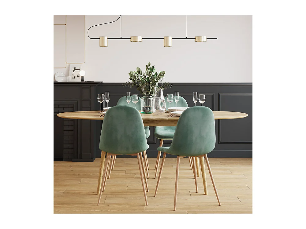 Set de 2 sillas de terciopelo verde agua - Fredrik