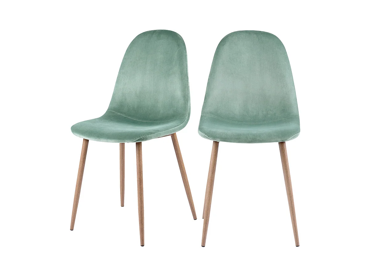 Set di 2 sedie in velluto verde acqua - Fredrik