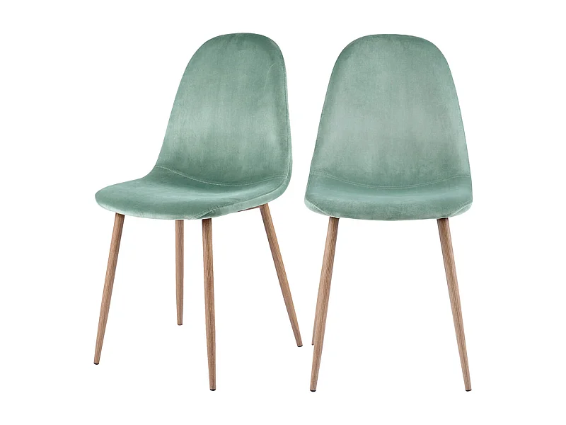 Lot de 2 chaises en velours vert d'eau - Fredrik
