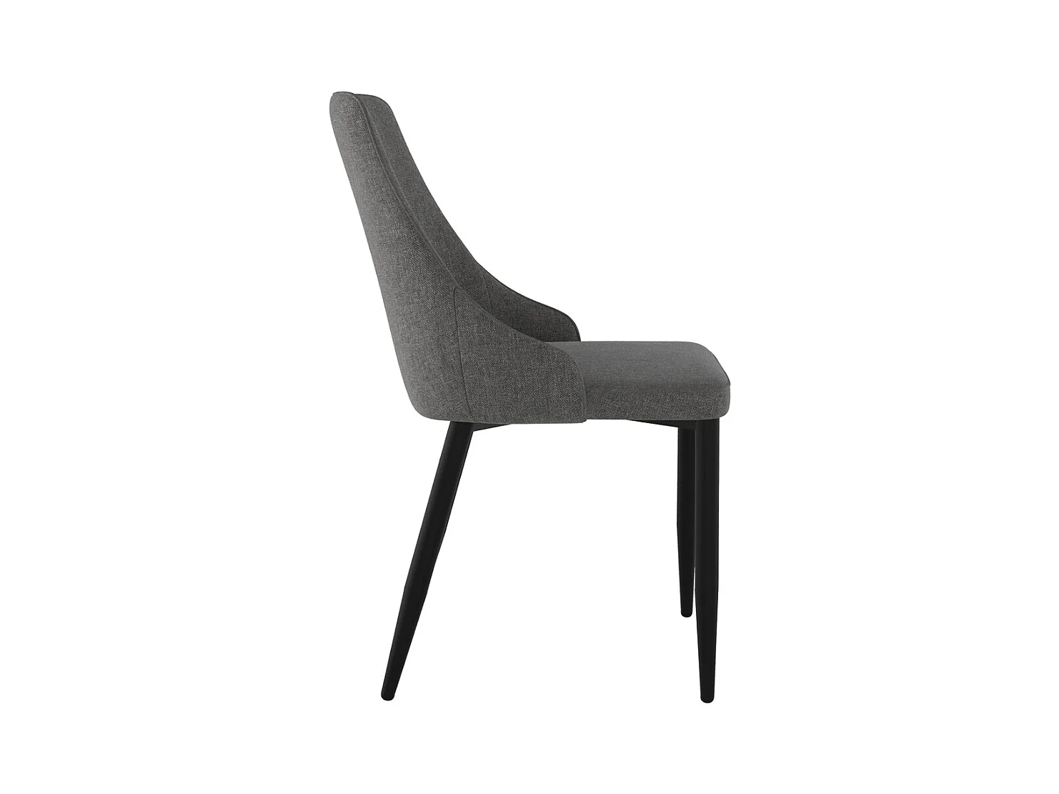 Set de 2 sillas en tela gris oscuro con patas de metal - Pipo