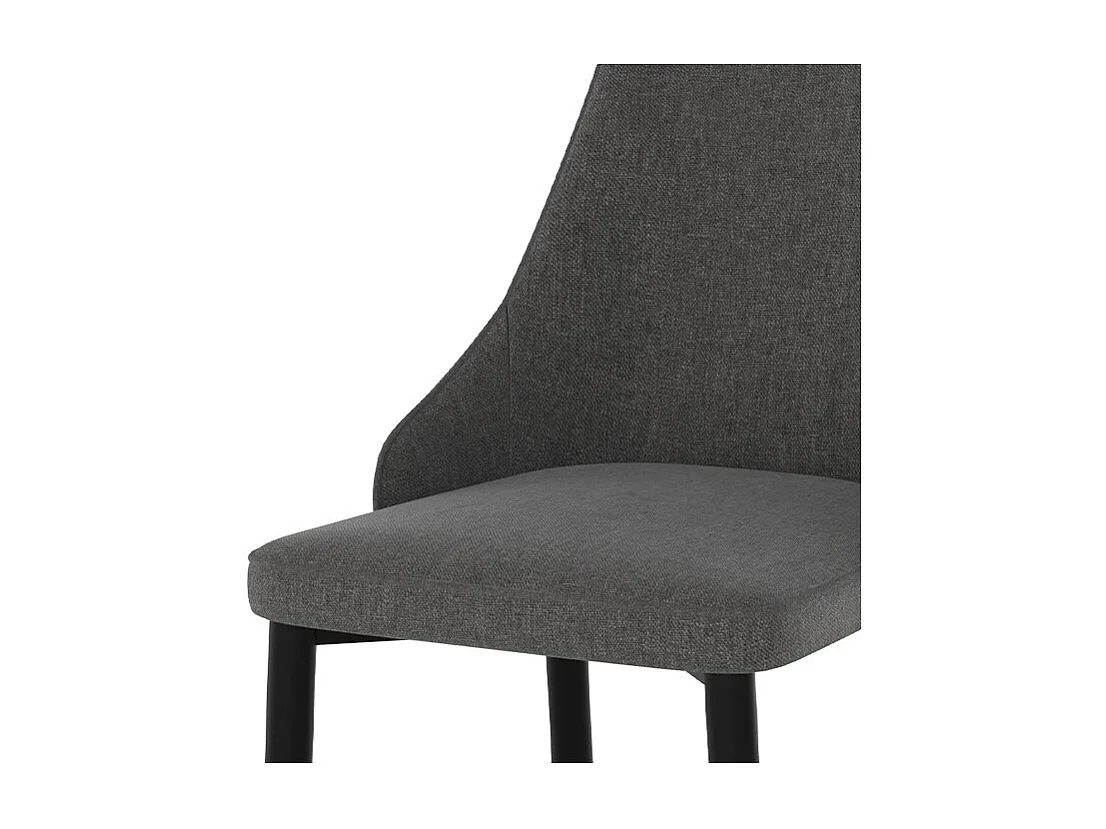 Lot de 2 chaises en tissu gris foncé et pieds en métal - Pipo