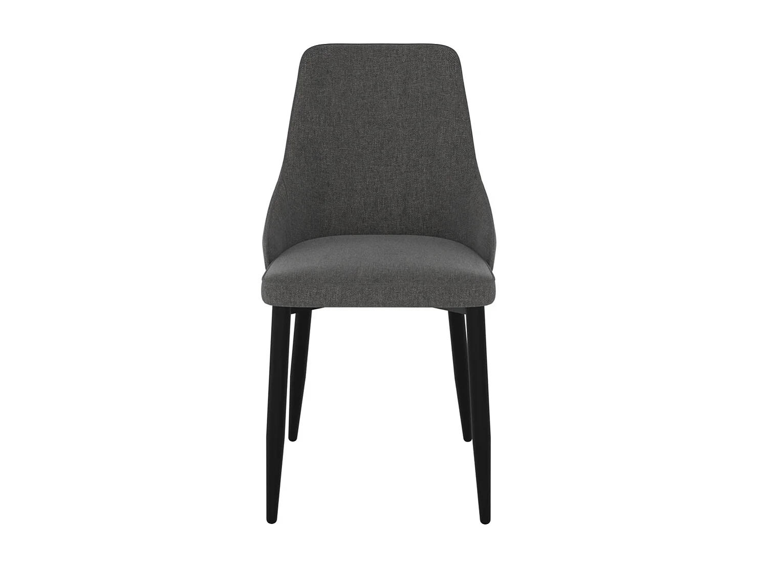 Lot de 2 chaises en tissu gris foncé et pieds en métal - Pipo