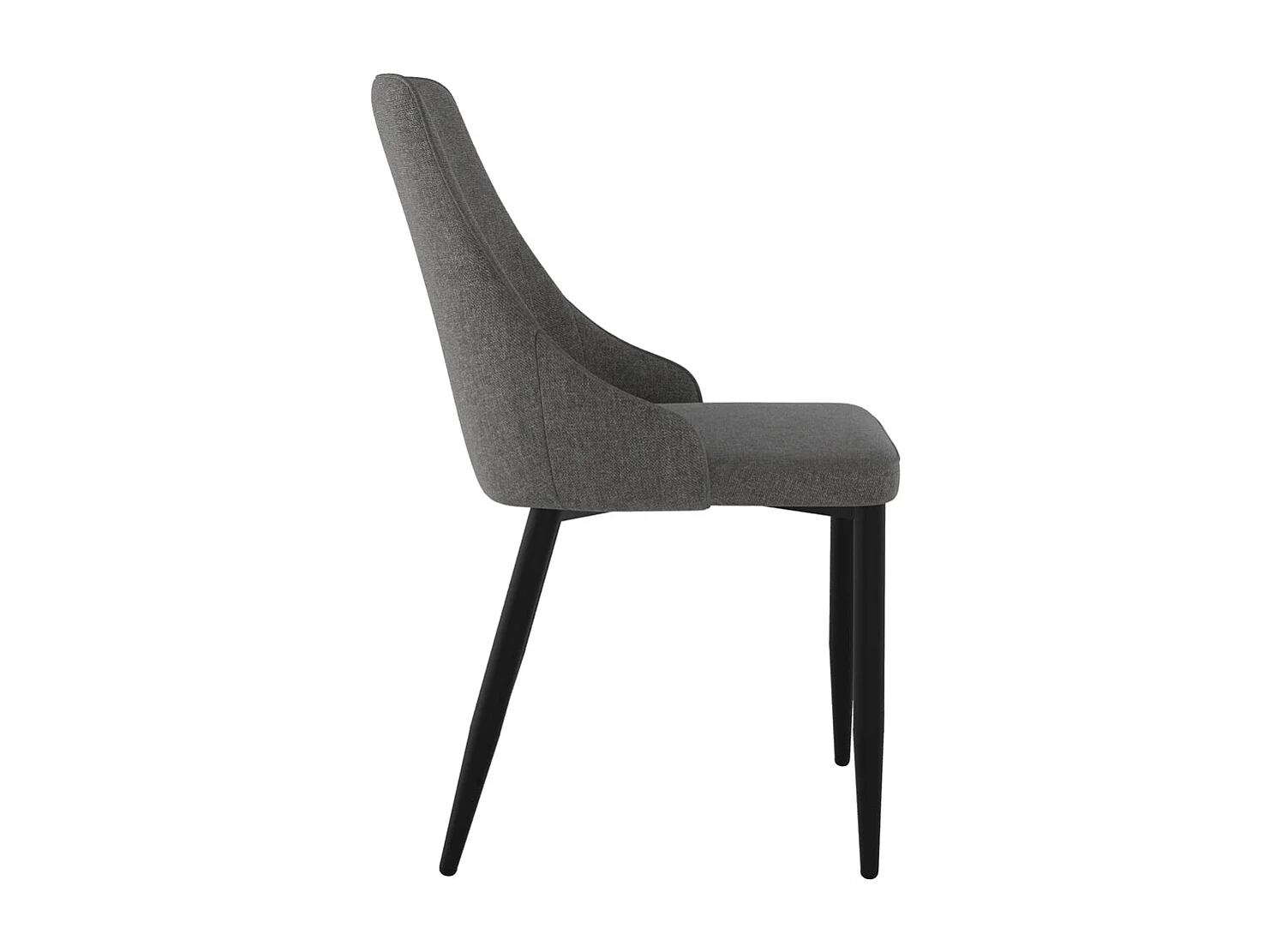 Lot de 2 chaises en tissu gris foncé et pieds en métal - Pipo