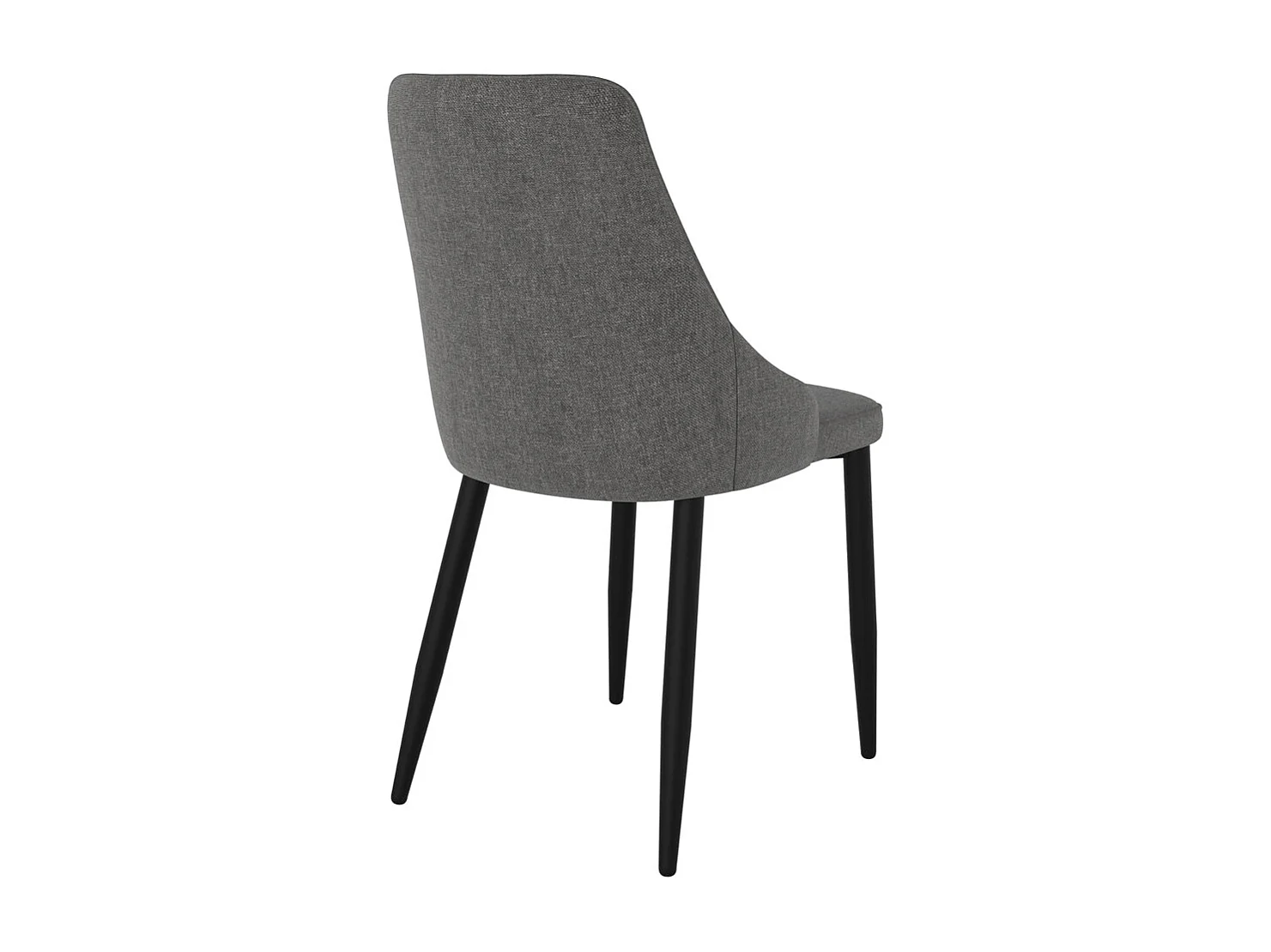 Lot de 2 chaises en tissu gris foncé et pieds en métal - Pipo