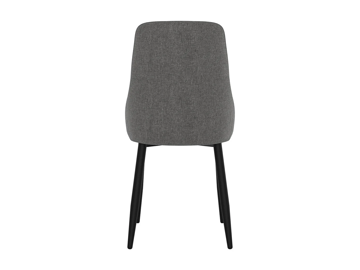Lot de 2 chaises en tissu gris foncé et pieds en métal - Pipo