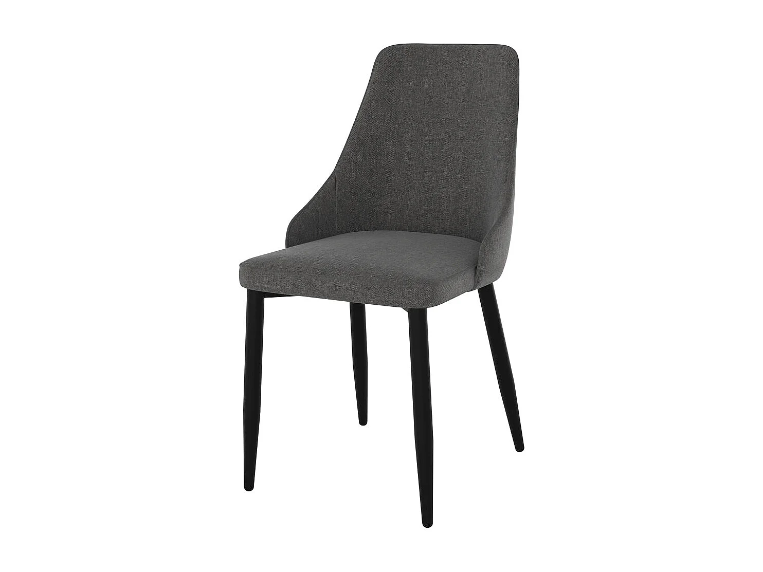 Set de 2 sillas en tela gris oscuro con patas de metal - Pipo