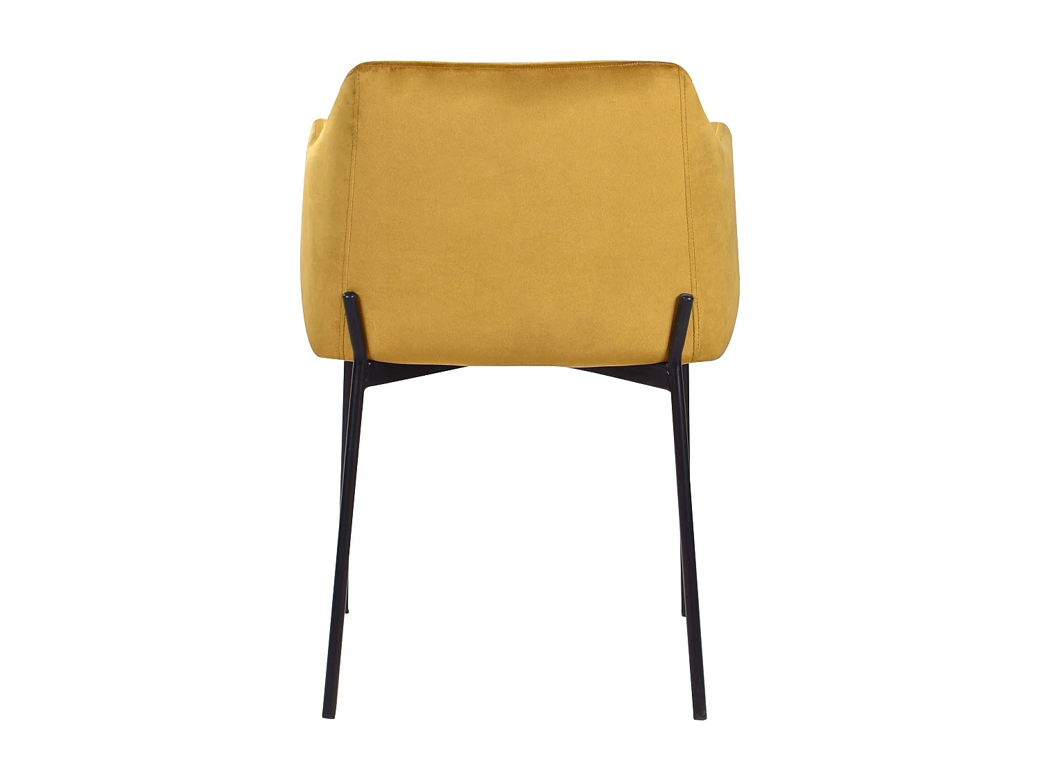 Poltrona in velluto giallo senape con gambe in metallo nero - Glam