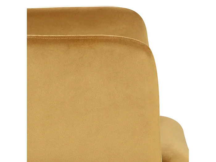 Poltrona in velluto giallo senape con gambe in metallo nero - Glam